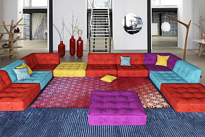 Нераскладной диван Гоа для большой семьи, бескаркасная мебель для жизни 